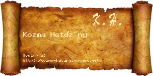 Kozma Hetény névjegykártya